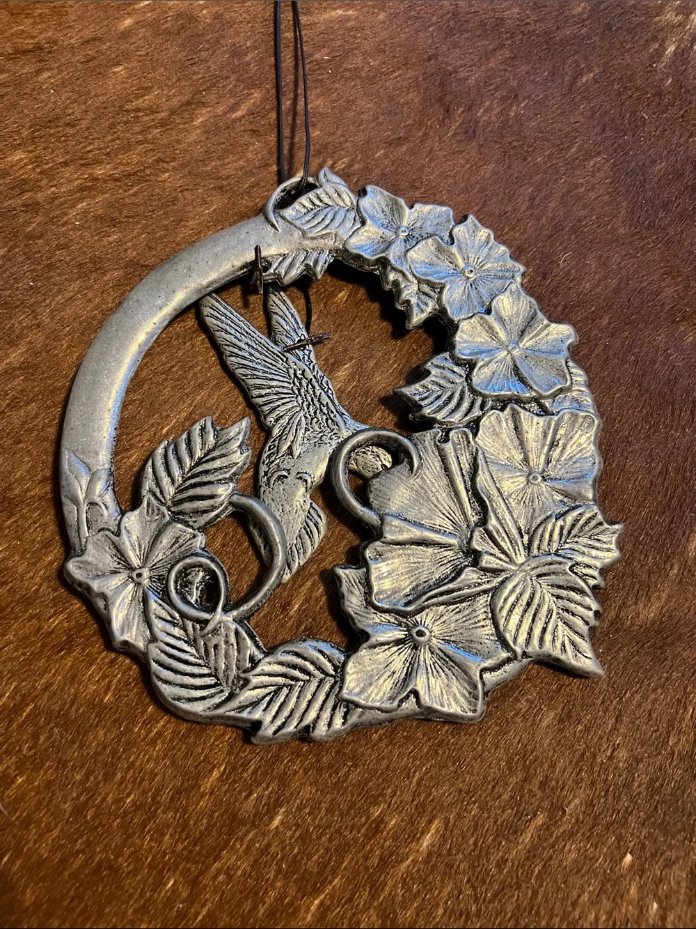 Beautiful Hummingbird Pewter Metal Wind Chime~Wall Decor